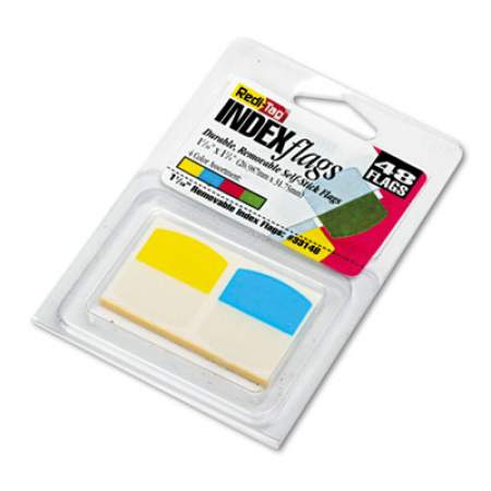 Redi-Tag Write-On Index Tabs, 1/5-Cut Tabs, Assorted Colors, 1.06" Wide, 48/Pack (33148)