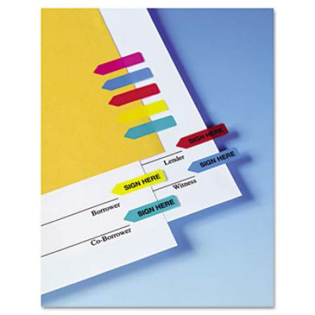 Redi-Tag Mini Arrow Page Flags, "Sign Here", Blue/Mint/Red/Yellow, 126 Flags/Pack (72020)