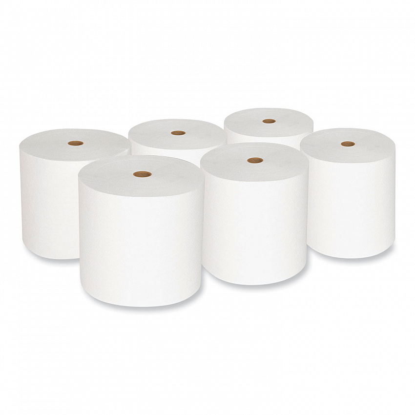 Valay Proprietary Roll Towels, 1-Ply, 7" x 800 ft, White, 6 Rolls/Carton (VW444)