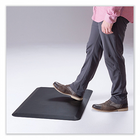 Anti-Fatigue Mat, Rectangular, Black Textured Surface, 24