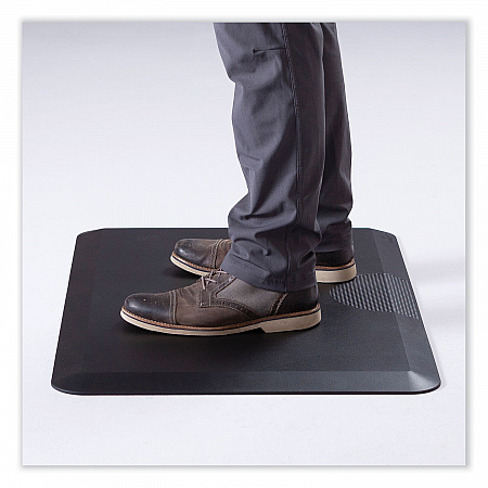 Anti-Fatigue Mat, Rectangular, Black Textured Surface, 24