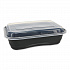 EarthChoice Versa2Go Microwaveable Container, 36 oz, 8.4 x 5.6 x 2, Black/Clear, Plastic, 150/Carton (NV2GRT3688B)