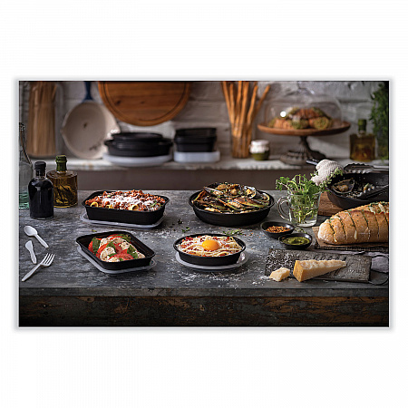 EarthChoice Versa2Go Microwaveable Container, 36 oz, 8.4 x 5.6 x 2, Black/Clear, Plastic, 150/Carton (NV2GRT3688B)