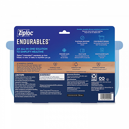 Endurables Silicone Pouches, Large, 64 oz, 8.6