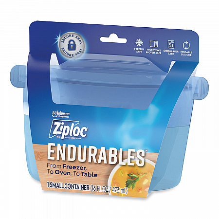 Endurables Resusable Silicone Container, 2 Cups, 4.4 x 3.6 x 6.7, Clear, 4/Carton (339968)