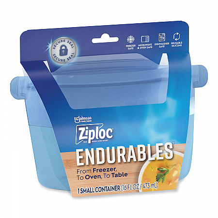 Endurables Resusable Silicone Container, 2 Cups, 4.4 x 3.6 x 6.7, Clear, 4/Carton (339968)