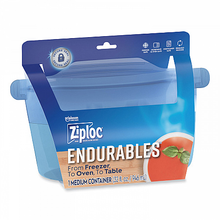 Endurables Resusable Silicone Container, 4 Cups, 5.4 x 4.5 x 8.4, Clear, 4/Carton (339969)