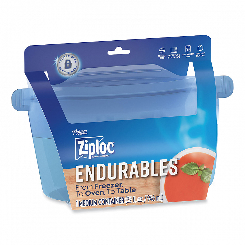 Endurables Resusable Silicone Container, 4 Cups, 5.4 x 4.5 x 8.4, Clear, 4/Carton (339969)