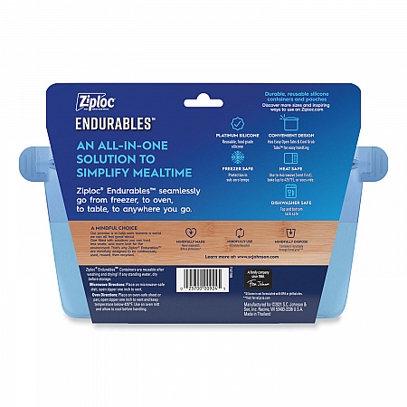 Endurables Resusable Silicone Container, 4 Cups, 5.4 x 4.5 x 8.4, Clear, 4/Carton (339969)