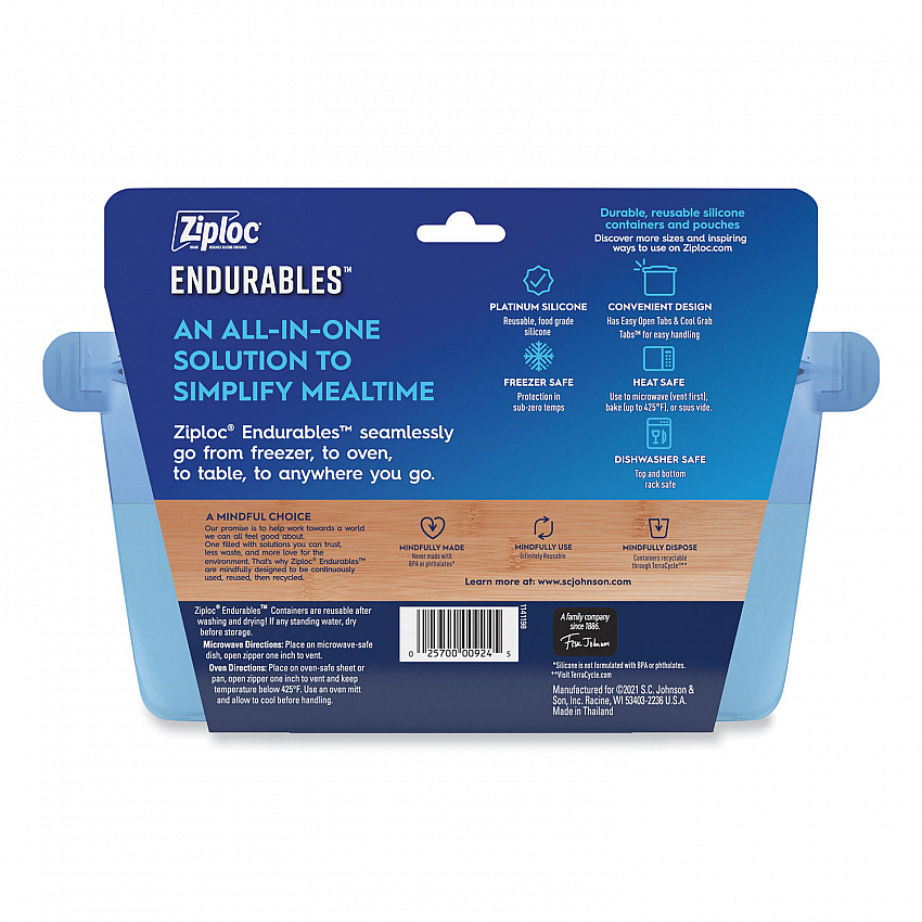 Endurables Resusable Silicone Container, 4 Cups, 5.4 x 4.5 x 8.4, Clear, 4/Carton (339969)