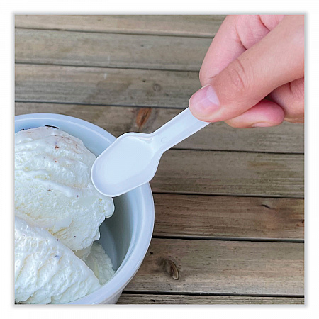 Mediumweight Polypropylene Cutlery, Tasting Spoon, White, 3,000/Carton (TASTERSPOON)