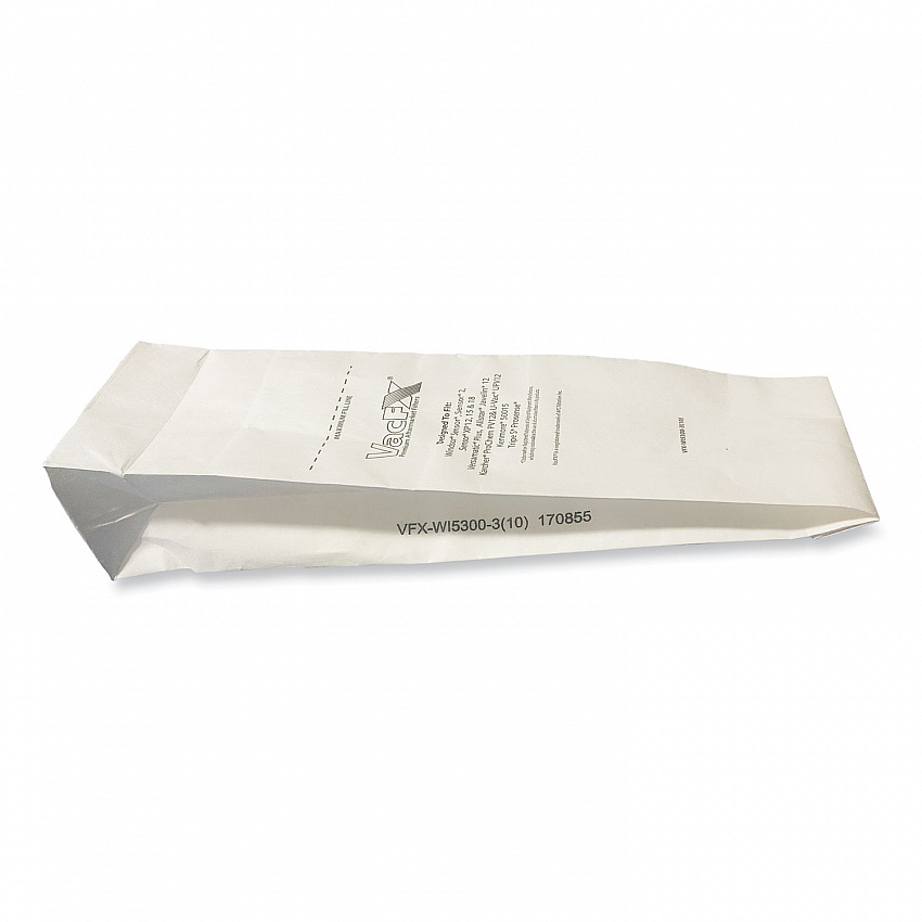 Vacuum Filter Bags Designed to Fit Allstar Javelin 12'' Series/Windsor Sensor S/S2/XP/Veramatic Plus, 100/Carton (VFXW15300310)