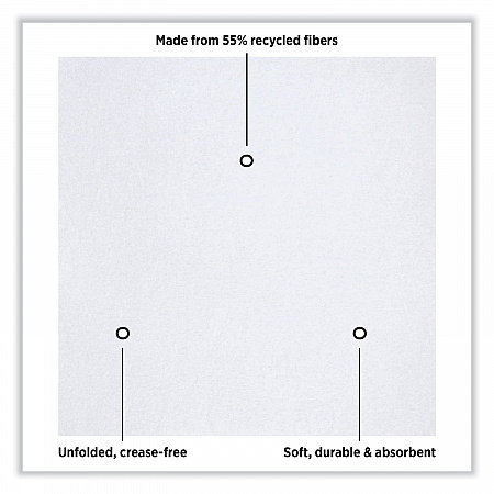 Linen-Like Natural Flat Pack Napkin, 16 x 16, White, 1,200/Carton (125702)