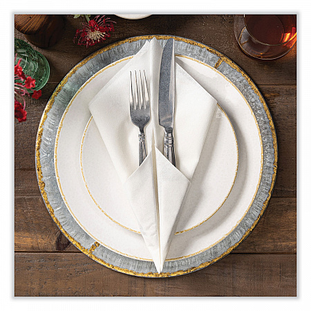 Linen-Like Natural Flat Pack Napkin, 16 x 16, White, 1,200/Carton (125702)