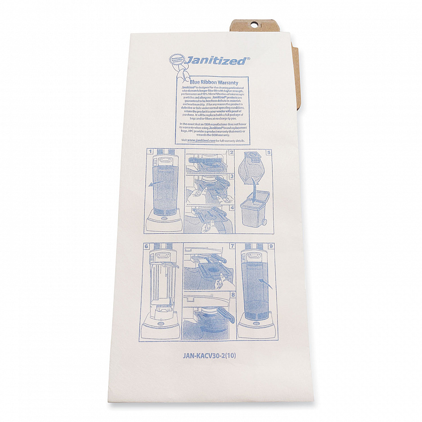Vacuum Filter Bags Designed to Fit Karcher/Tornado CV30/1, CV38/1, CV48/2, 100/Carton (JANKACV302)