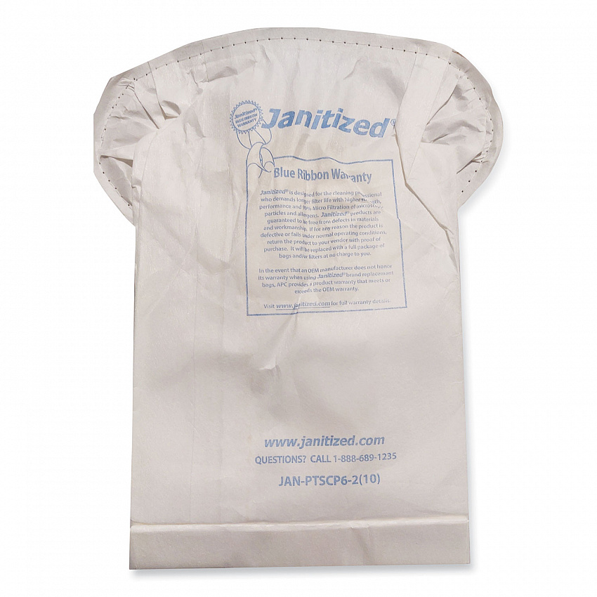 Vacuum Filter Bags Designed to Fit ProTeam Super Coach Pro 6/GoFree Pro, 100/Carton (JANPTSCP62)