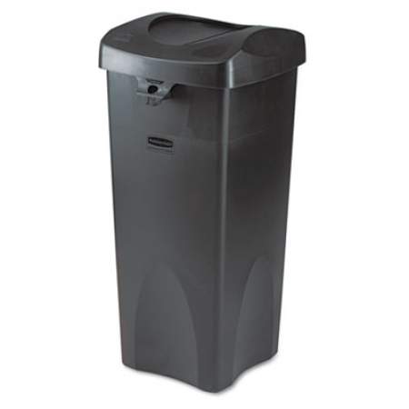 Rubbermaid Commercial Swing Top Lid for Untouchable Recycling Center, 16" Square, Black (268988BK)