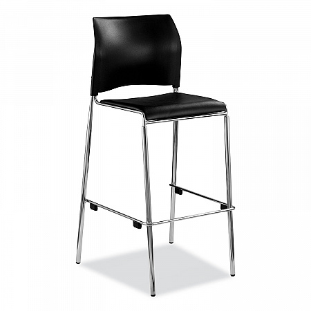 Cafetorium Bar Height Stool, Padded Seat/Back, Supports Up to 500 lb, 31