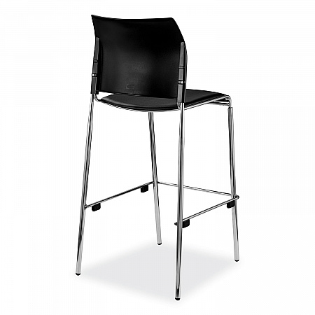 Cafetorium Bar Height Stool, Padded Seat/Back, Supports Up to 500 lb, 31