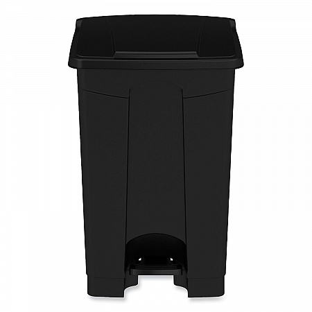 Plastic Step-On Receptacle, 12 gal, Plastic, Black (9925BL)