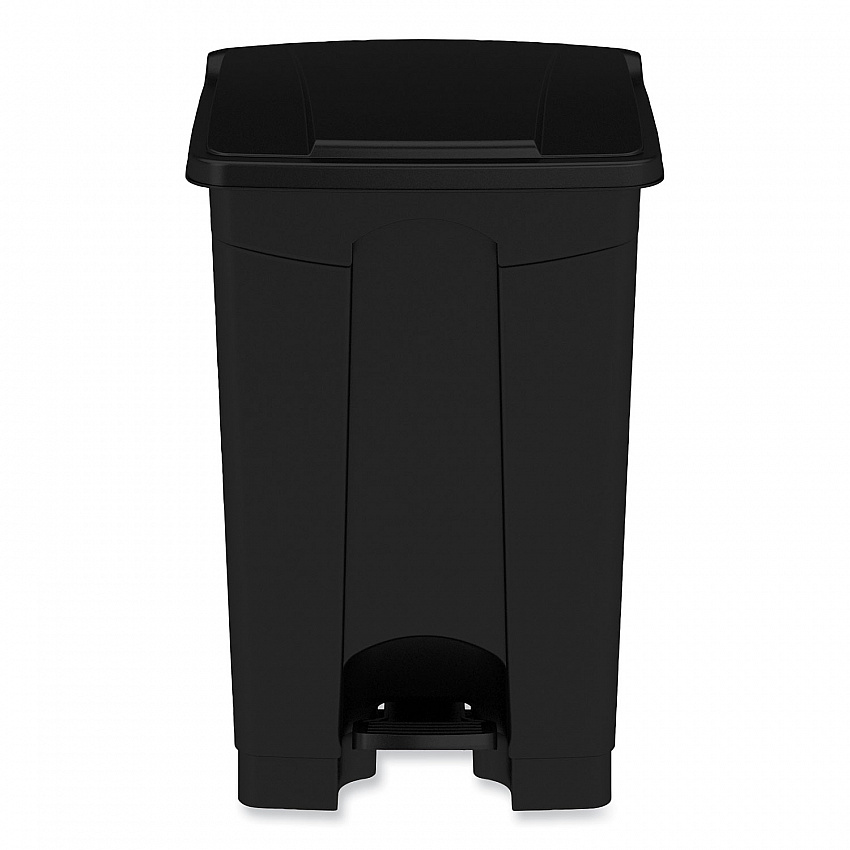 Plastic Step-On Receptacle, 12 gal, Plastic, Black (9925BL)