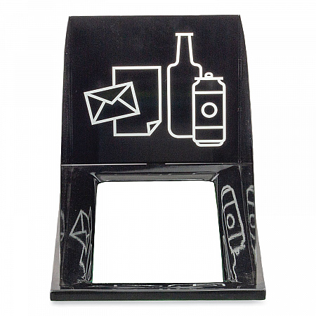 Mixx Recycling Center Lid, Topper Style, 9.87w x 19.87d x 0.62h, Black (9449BL)