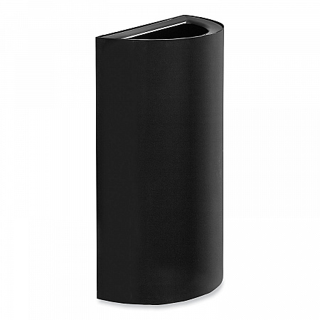 Mixx Recycling Center Half-Round Receptacle, 23 gal, Steel, Black (9447BL)