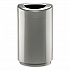 Open Top Round Waste Receptacle, 30 gal, Steel, Silver (9920SL)