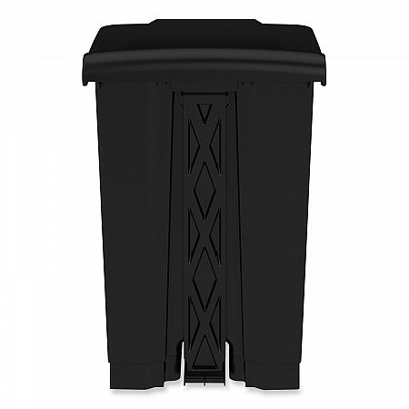 Plastic Step-On Receptacle, 12 gal, Plastic, Black (9925BL)