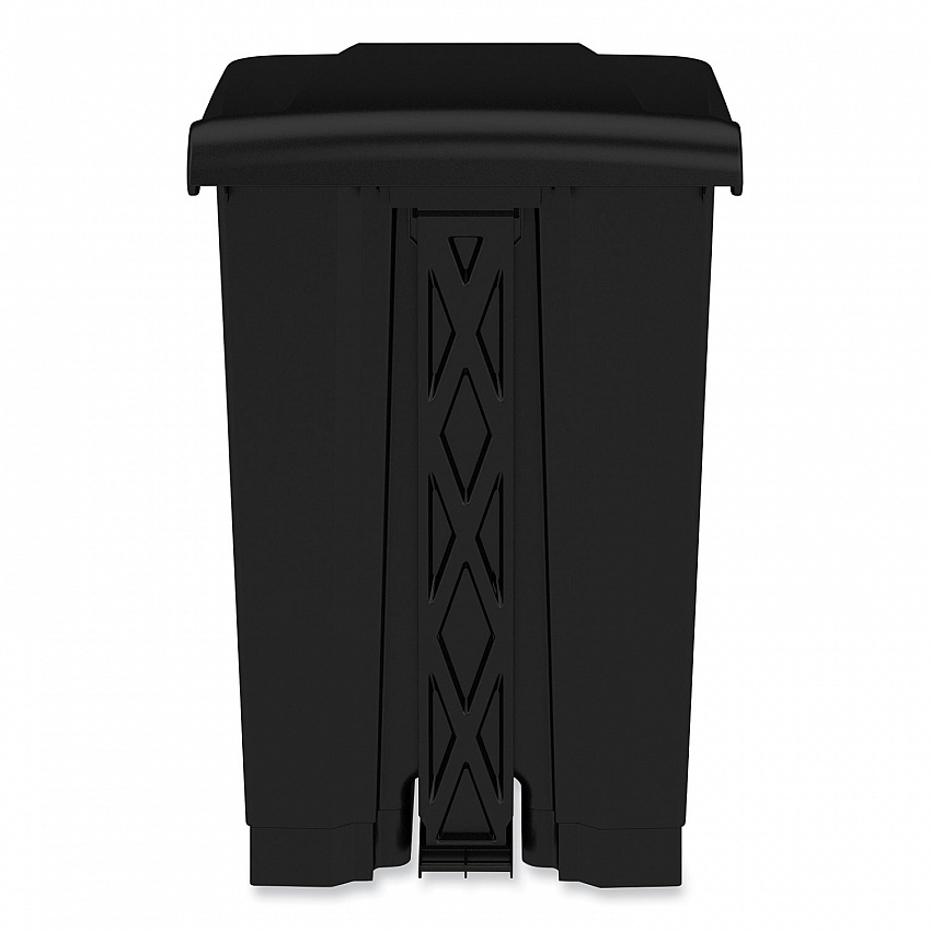 Plastic Step-On Receptacle, 12 gal, Plastic, Black (9925BL)
