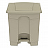 Plastic Step-On Receptacle, 8 gal, Metal, Tan (9924TN)