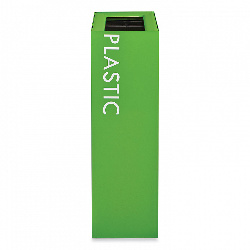 Mixx Recycling Center Rectangular Receptacle, 29 gal, Steel, Green (9448GN)