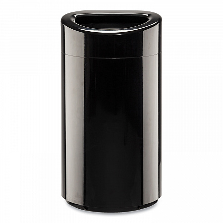 Open Top Oval Waste Receptacle, 14 gal, Steel, Black (9921BL)