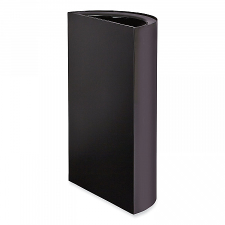 Mixx Recycling Center Half-Round Receptacle, 23 gal, Steel, Black (9447BL)