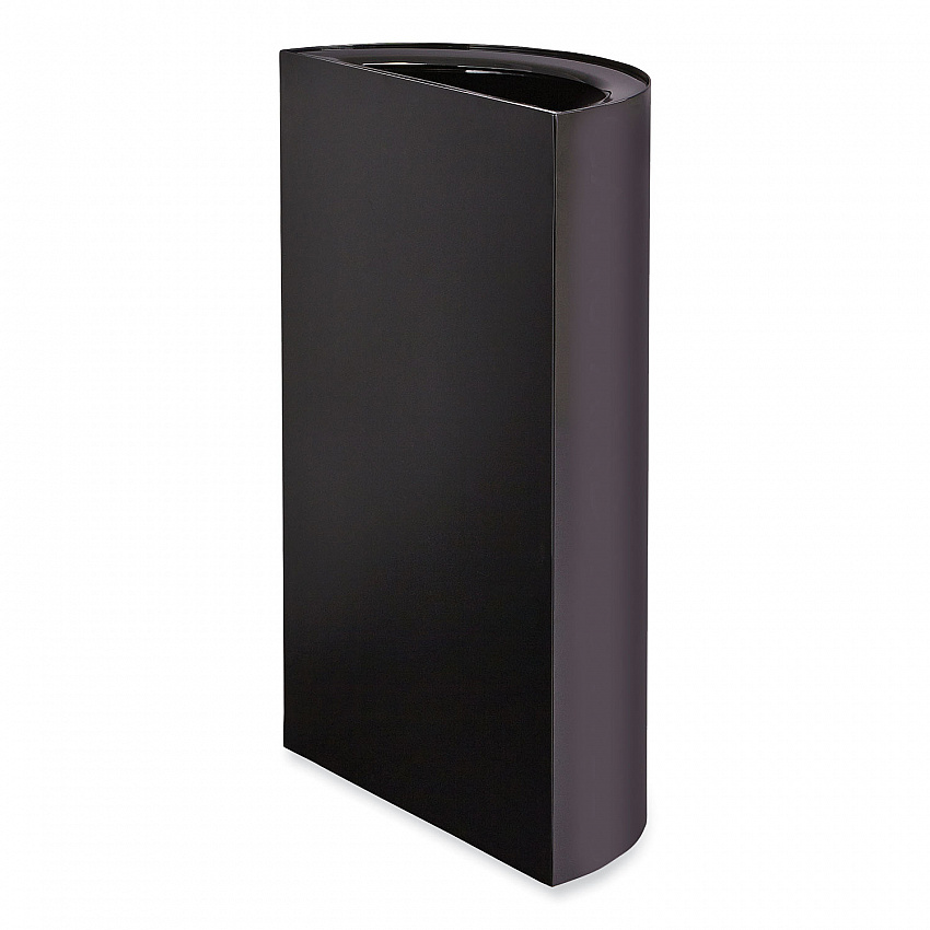Mixx Recycling Center Half-Round Receptacle, 23 gal, Steel, Black (9447BL)