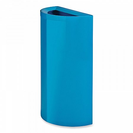 Mixx Recycling Center Half-Round Receptacle, 23 gal, Steel, Blue (9447BU)