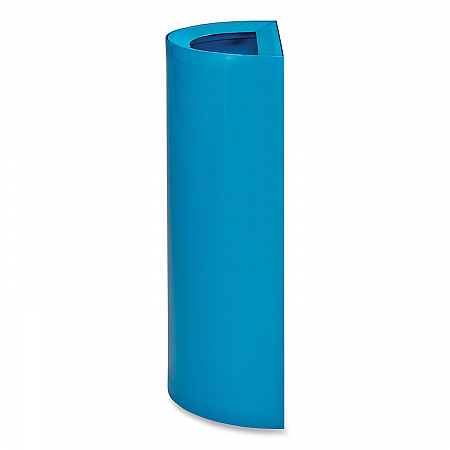 Mixx Recycling Center Half-Round Receptacle, 23 gal, Steel, Blue (9447BU)