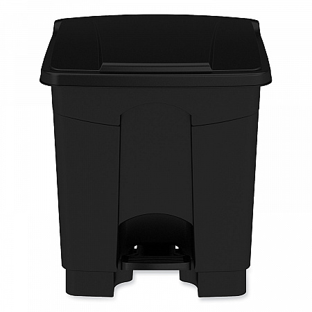 Plastic Step-On Receptacle, 8 gal, Metal, Black (9924BL)
