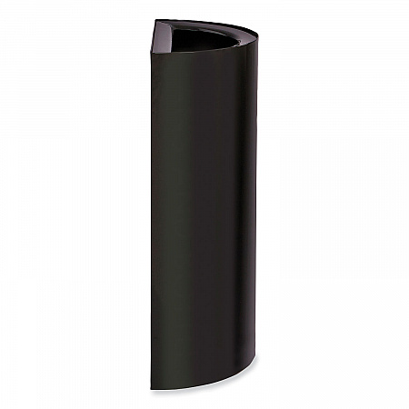 Mixx Recycling Center Half-Round Receptacle, 23 gal, Steel, Black (9447BL)
