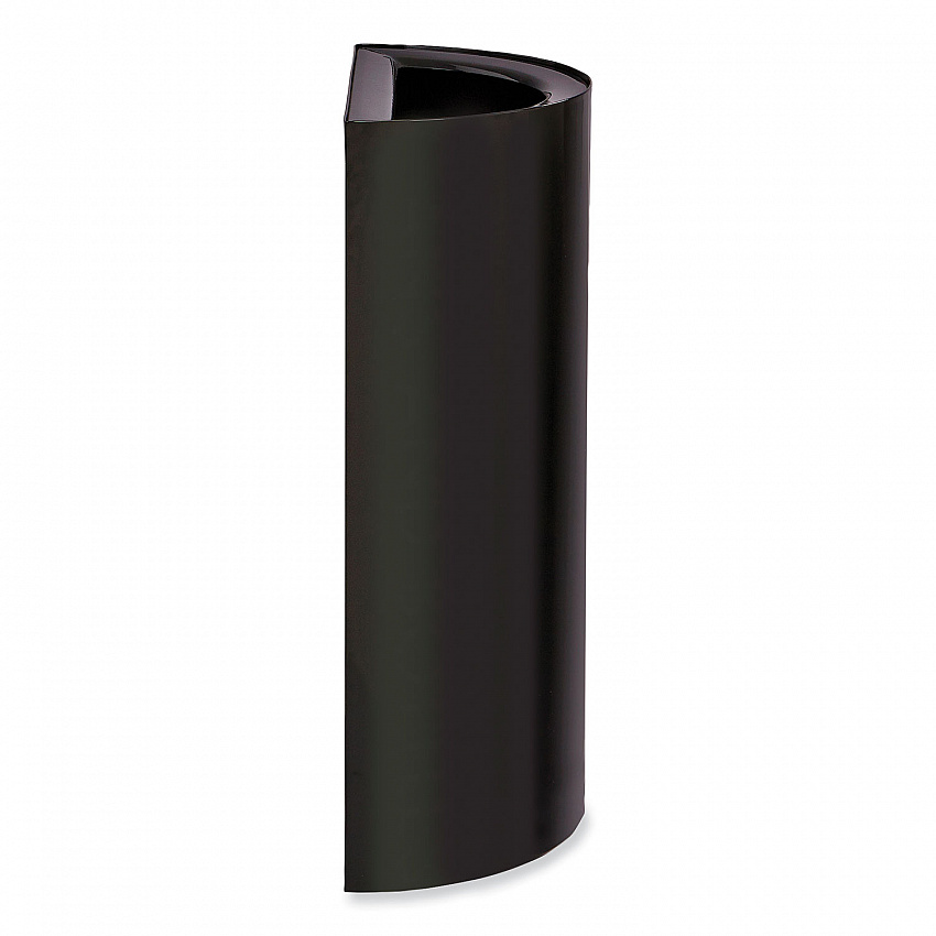 Mixx Recycling Center Half-Round Receptacle, 23 gal, Steel, Black (9447BL)