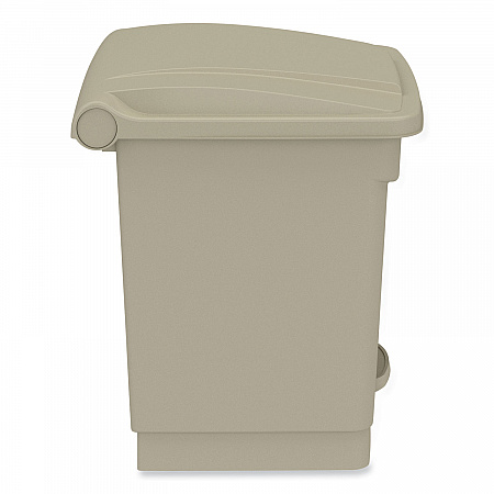 Plastic Step-On Receptacle, 8 gal, Metal, Tan (9924TN)