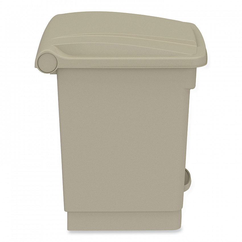 Plastic Step-On Receptacle, 8 gal, Metal, Tan (9924TN)