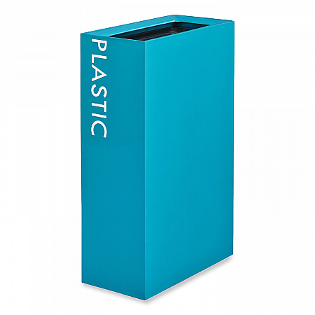 Mixx Recycling Center Rectangular Receptacle, 29 gal, Steel, Blue (9448BU)