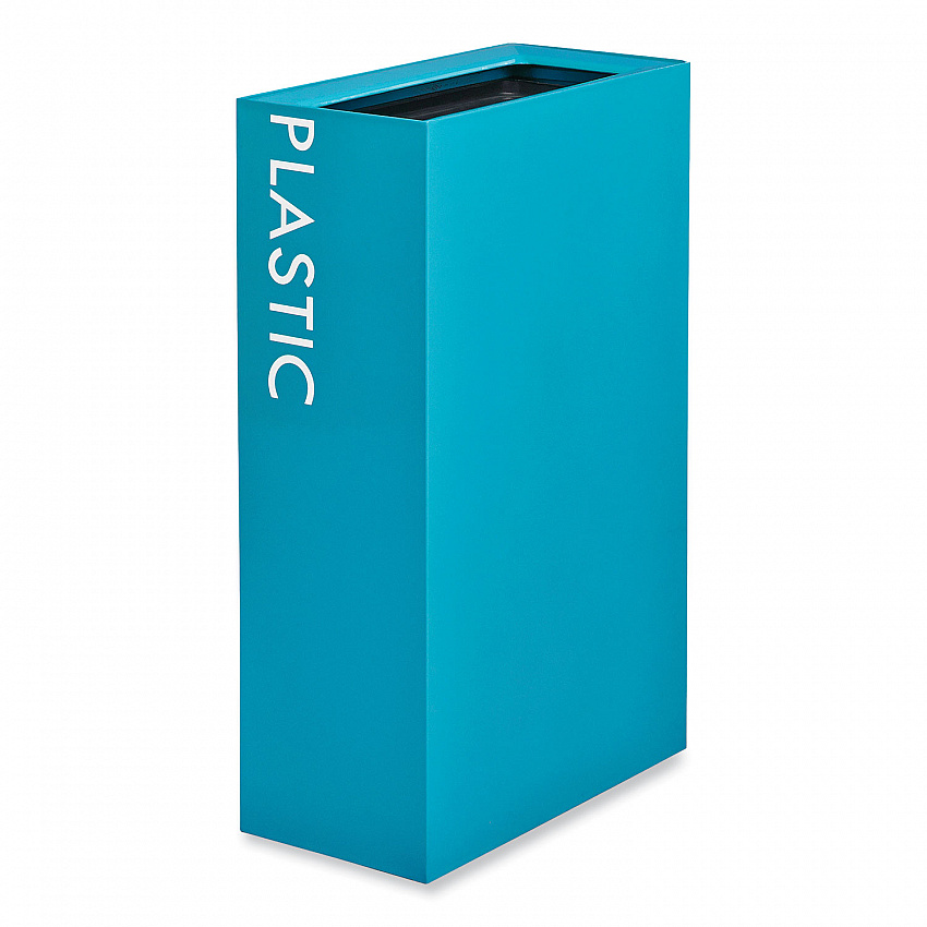 Mixx Recycling Center Rectangular Receptacle, 29 gal, Steel, Blue (9448BU)
