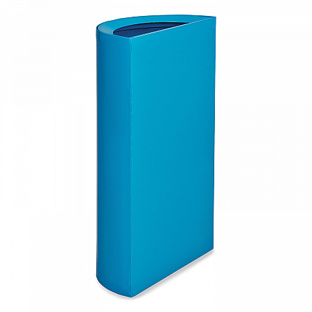 Mixx Recycling Center Half-Round Receptacle, 23 gal, Steel, Blue (9447BU)
