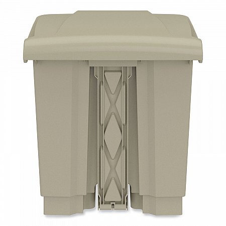 Plastic Step-On Receptacle, 8 gal, Metal, Tan (9924TN)