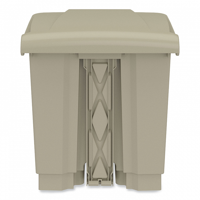 Plastic Step-On Receptacle, 8 gal, Metal, Tan (9924TN)