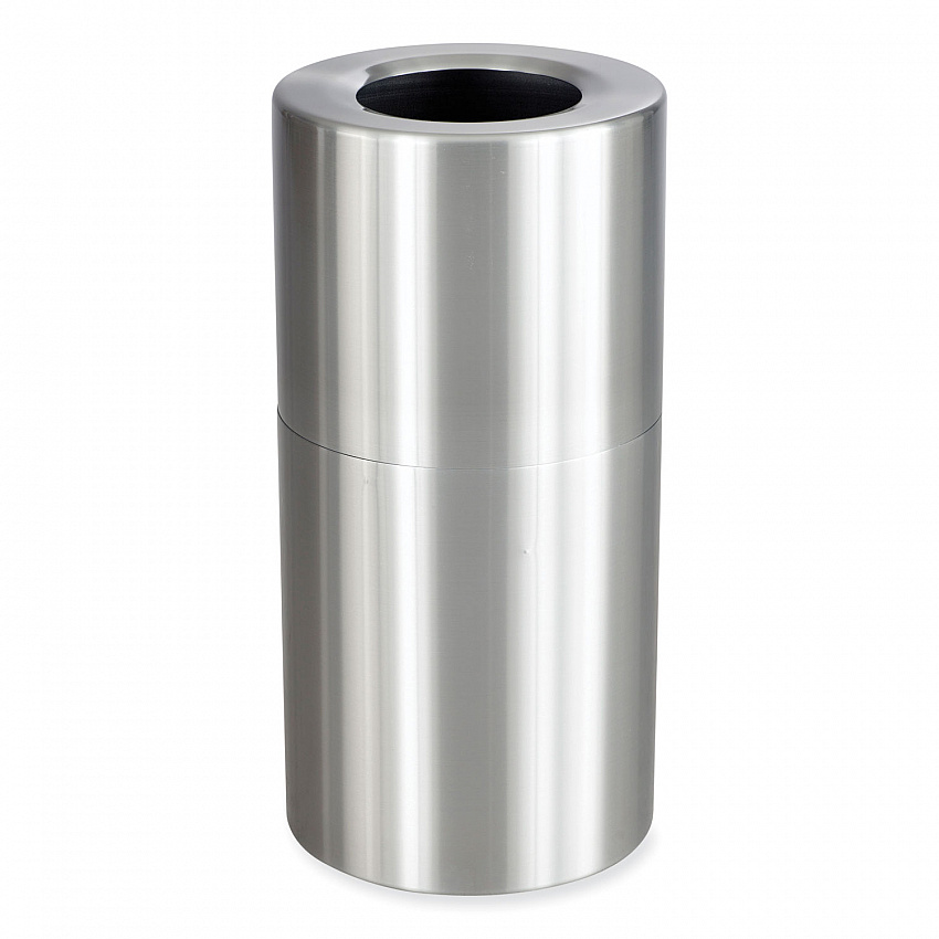 Single Recycling Receptacle, 20 gal, Steel, Brushed Aluminum (9942SS)