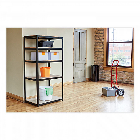 Open Top Oval Waste Receptacle, 14 gal, Steel, Black (9921BL)