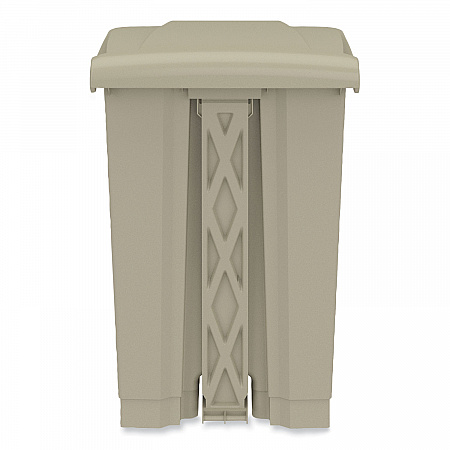 Plastic Step-On Receptacle, 12 gal, Plastic, Tan (9925TN)